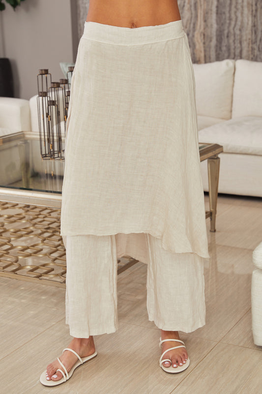 Sand Dune Layered Linen Pants